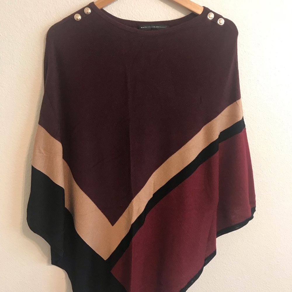 White House Black Market Colorblock Poncho